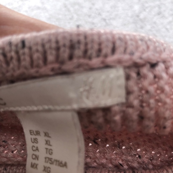 H&M exlarge pinkish heavy knit sweater,oversized- with wide sleeves and neck- - Picture 6 of 7